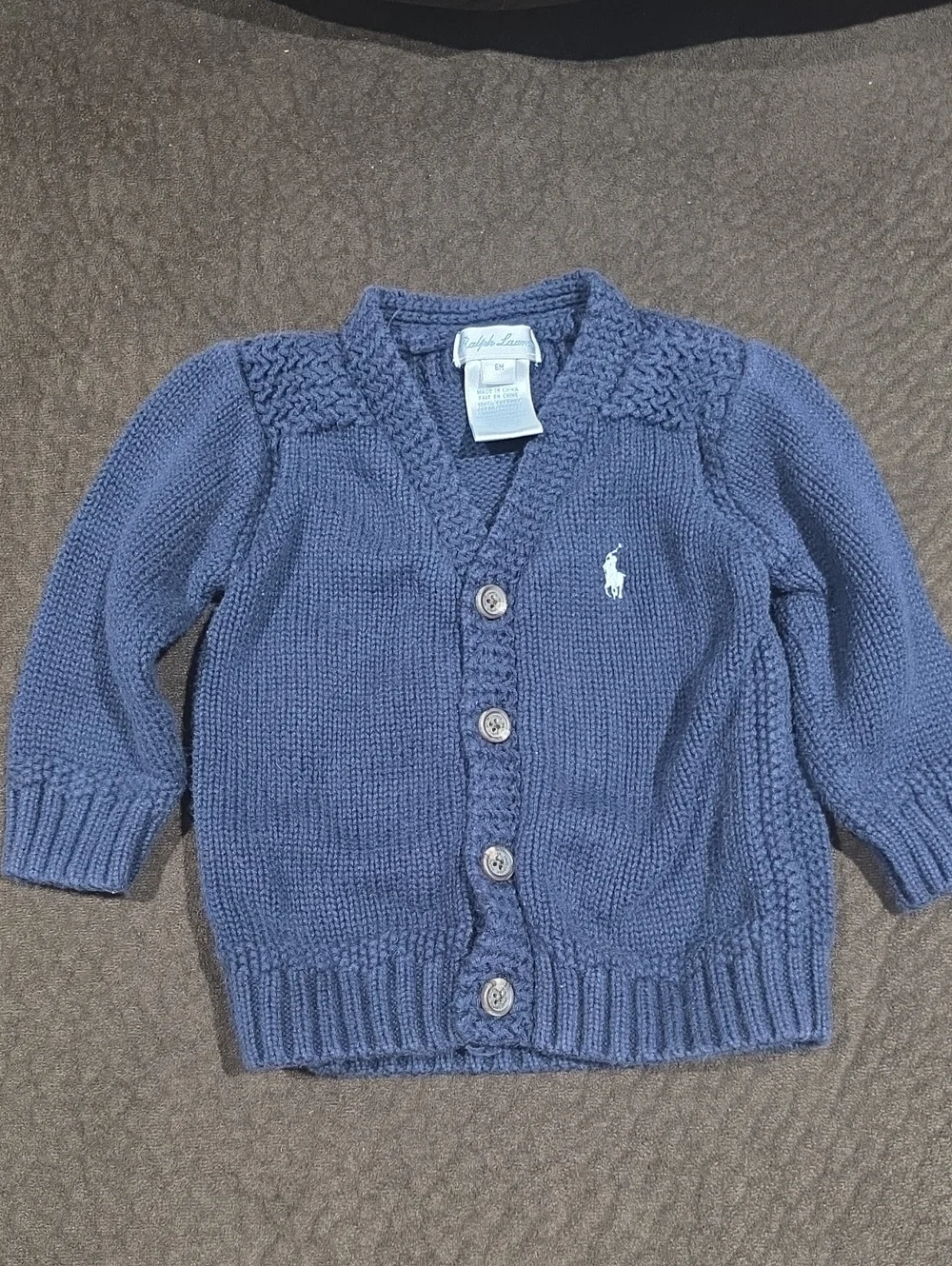 Ralph Lauren Navy Knit Cardigan Jacket for Kids